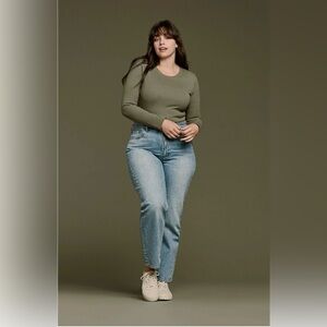 NWT Nuuds Long Sleeve Ribbed Crewneck Bodysuit